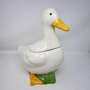 Vintage Metlox Cookie Jar Duck Gloss Ceramic USA Country Kitsch Barnyard Animals